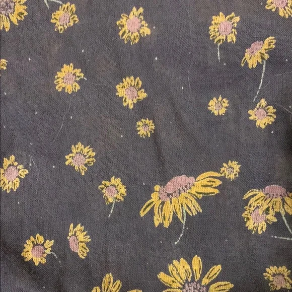 Free People Gold and Gray Boxy Blouse with 3/4 Sleeves - Picture 4 of 5